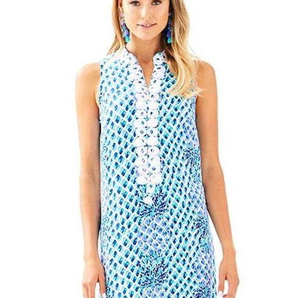 LILLY PULITZER Jane Maxi Dress Size 16+ *ALTERED Up & Shortened* Blue Pineapple - Picture 8 of 15